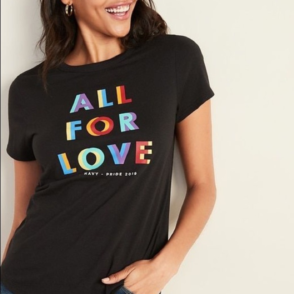 Old Navy All for Love tee black large Pride NWT - Picture 2 of 3